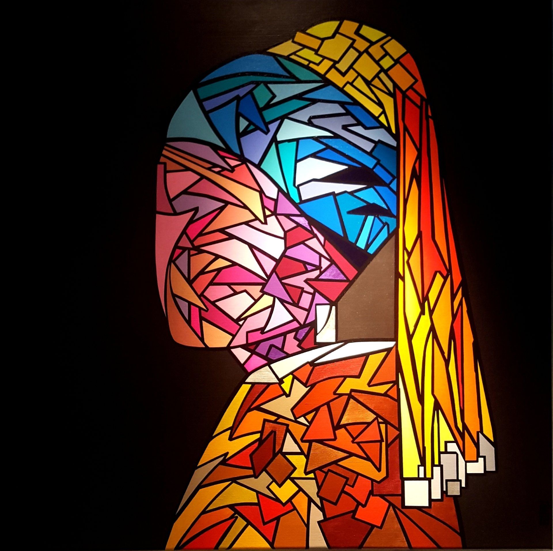 hedendaagse kunst contemporary art. Portret schilderij. Portrait painting the hague.Meisje met de parel. girl with the pearl.michael burgers. Modern paintings. Acrylic paintings. Dutch artitst. kunstenaar den haag. strakke schilderijen.