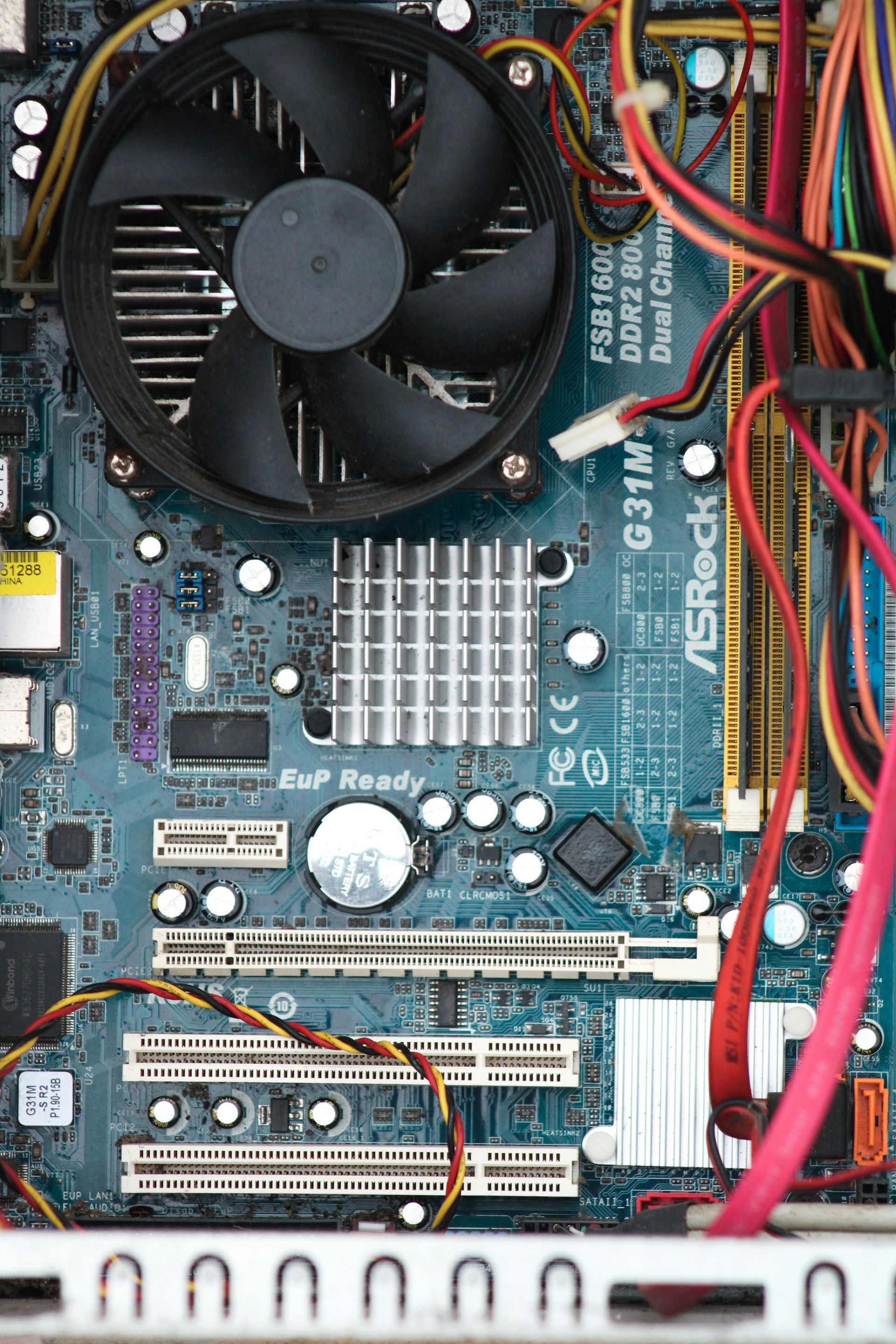 Legacy computer motherboard with obsolete electronic components requiring box build assembly