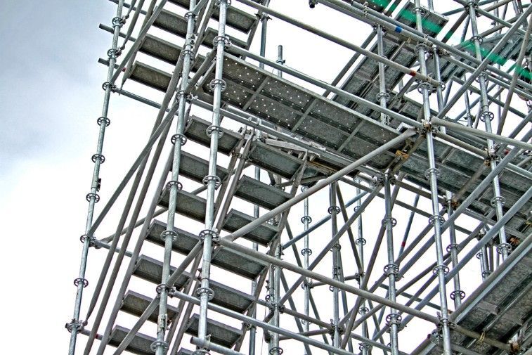 A Close Up of a Scaffolding Structure With Stairs — Hire Power NT in Berrimah, NT