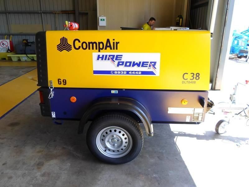 A Compair Hire Power C38 Air Compressor on a Trailer — Hire Power NT in Berrimah, NT
