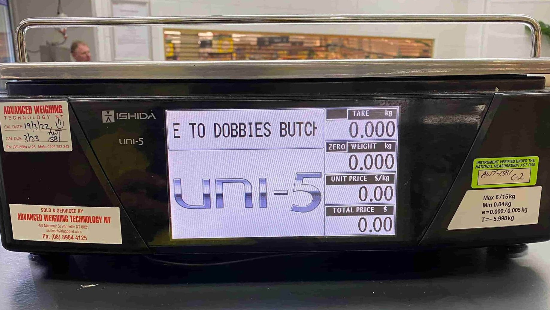 Ishida - Dobbies Butchers UNI 5 — Advanced Weighing Technology NT Pty Ltd In Winnellie, NT