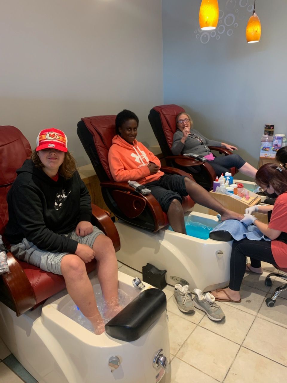 Paradigm Services members getting a pedicure