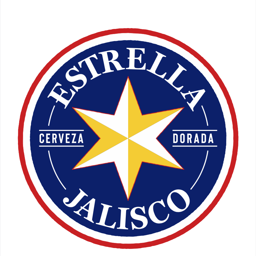 The estrella jalisco logo has a yellow star in the center
