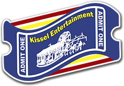 A blue admit one ticket for kissel entertainment