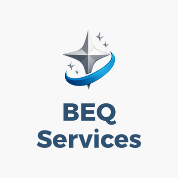 Logo: Gray star with blue curved line, with text 