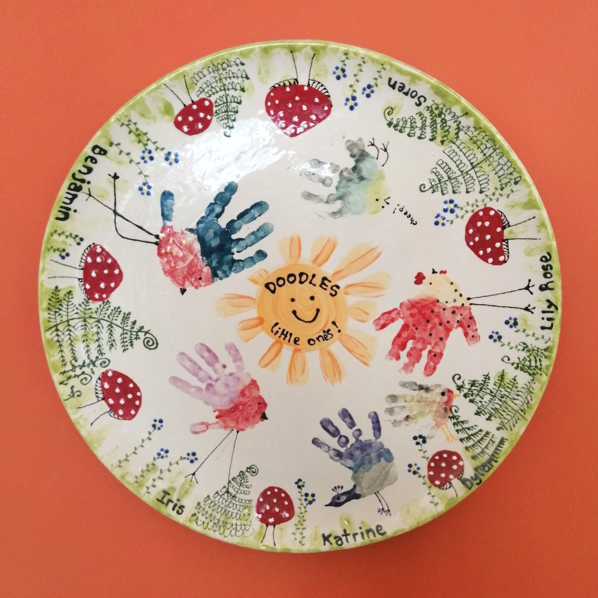 happy birthday print on ceramic plate