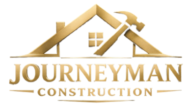 Gold logo: a house silhouette with a hammer, the words
