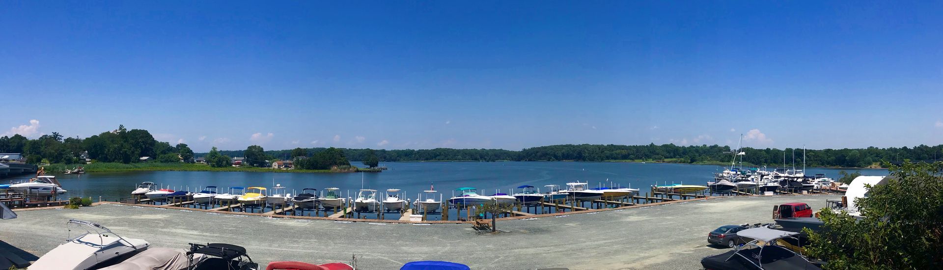 A large body of water with a lot of boats in it