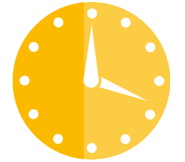 Gelbes Icon einer Uhr