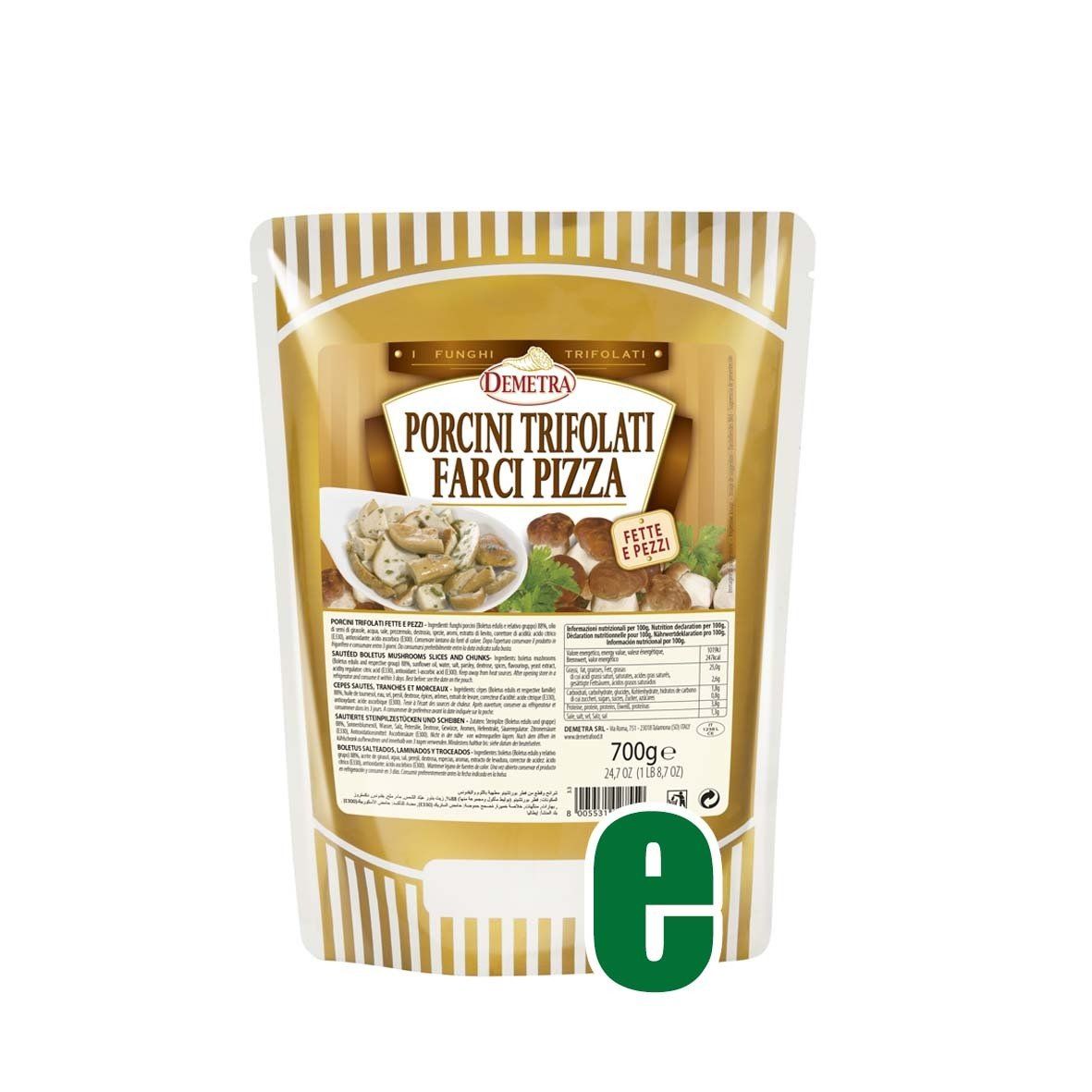 Porcini Trifolati Farci Pizza - Fette e Pezzi - bs 700gr