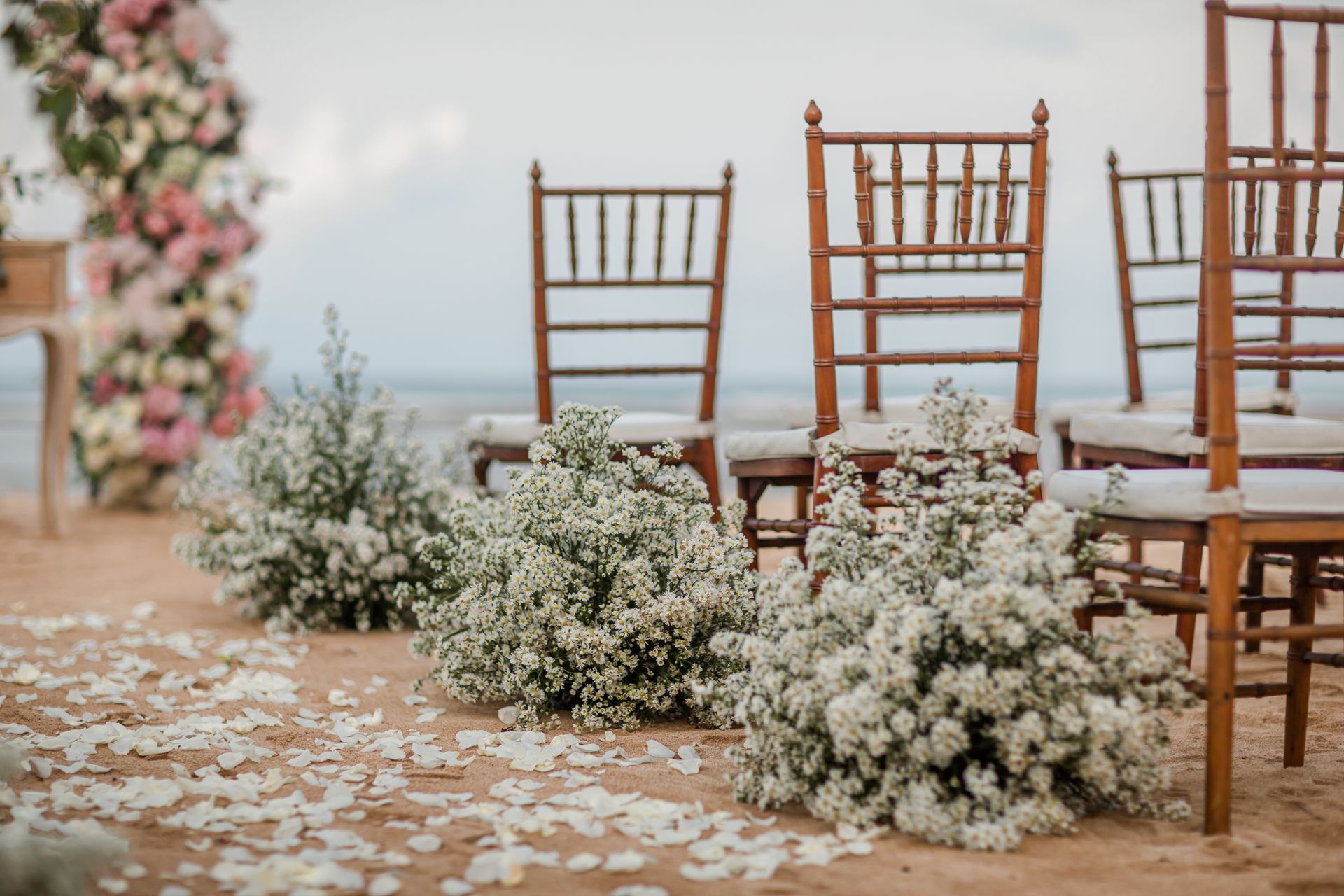 Tiffany Chairs Beside Flowers