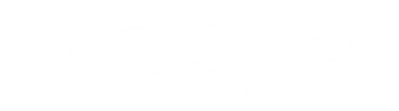 White logo on a white background.