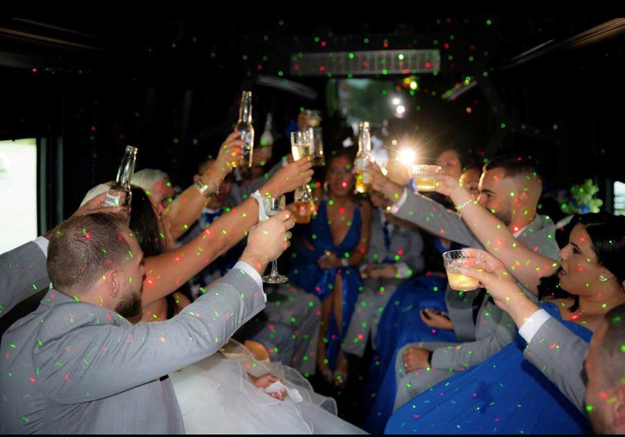 people partying on limo