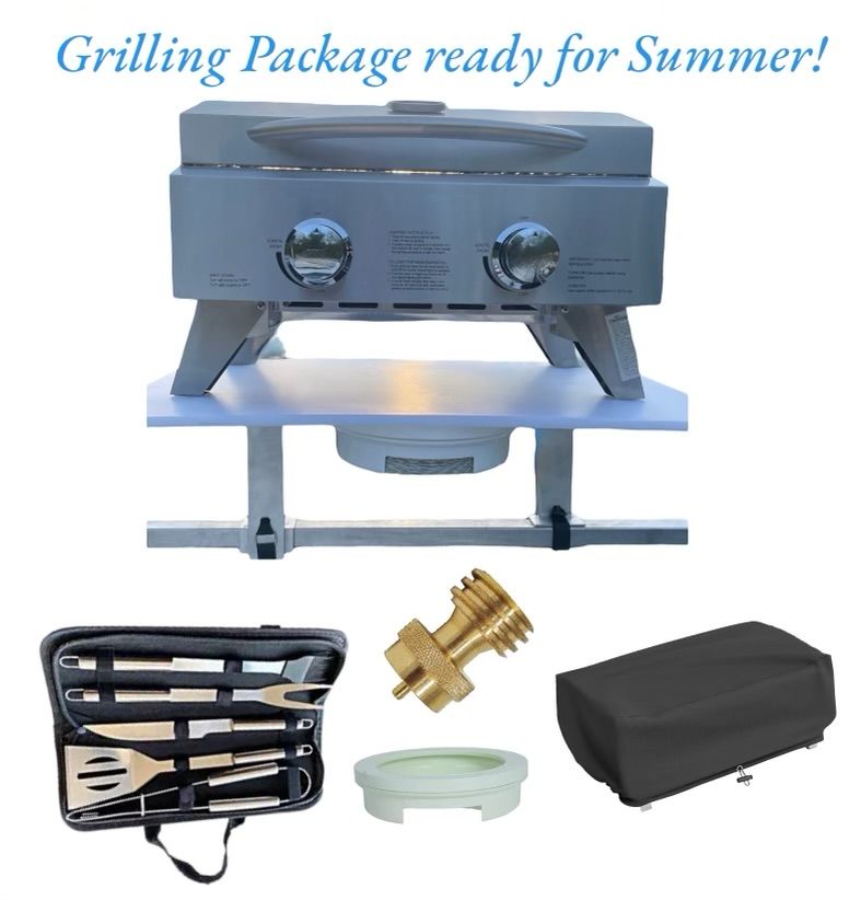 The Pontoon Boat 3-1 Grill Solution has everything the Pontoon Chef needs except for Propane, Food, and a hungry crew!