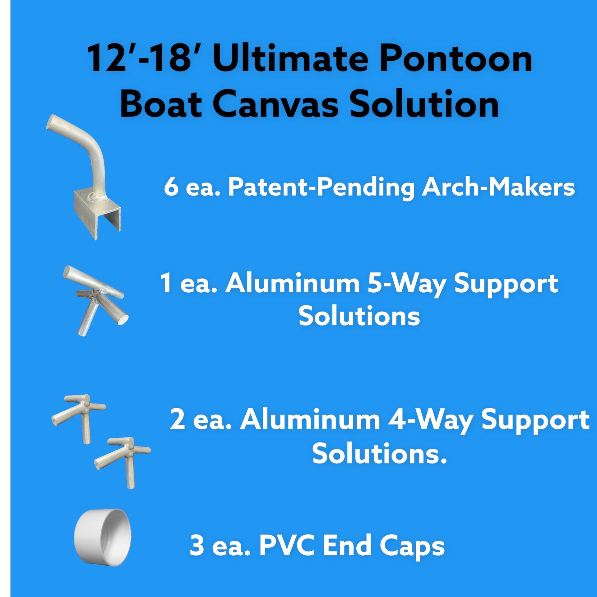 12'-18' ULTIMATE Pontoon Boat Canvas Solution with 12 Gator Bites.