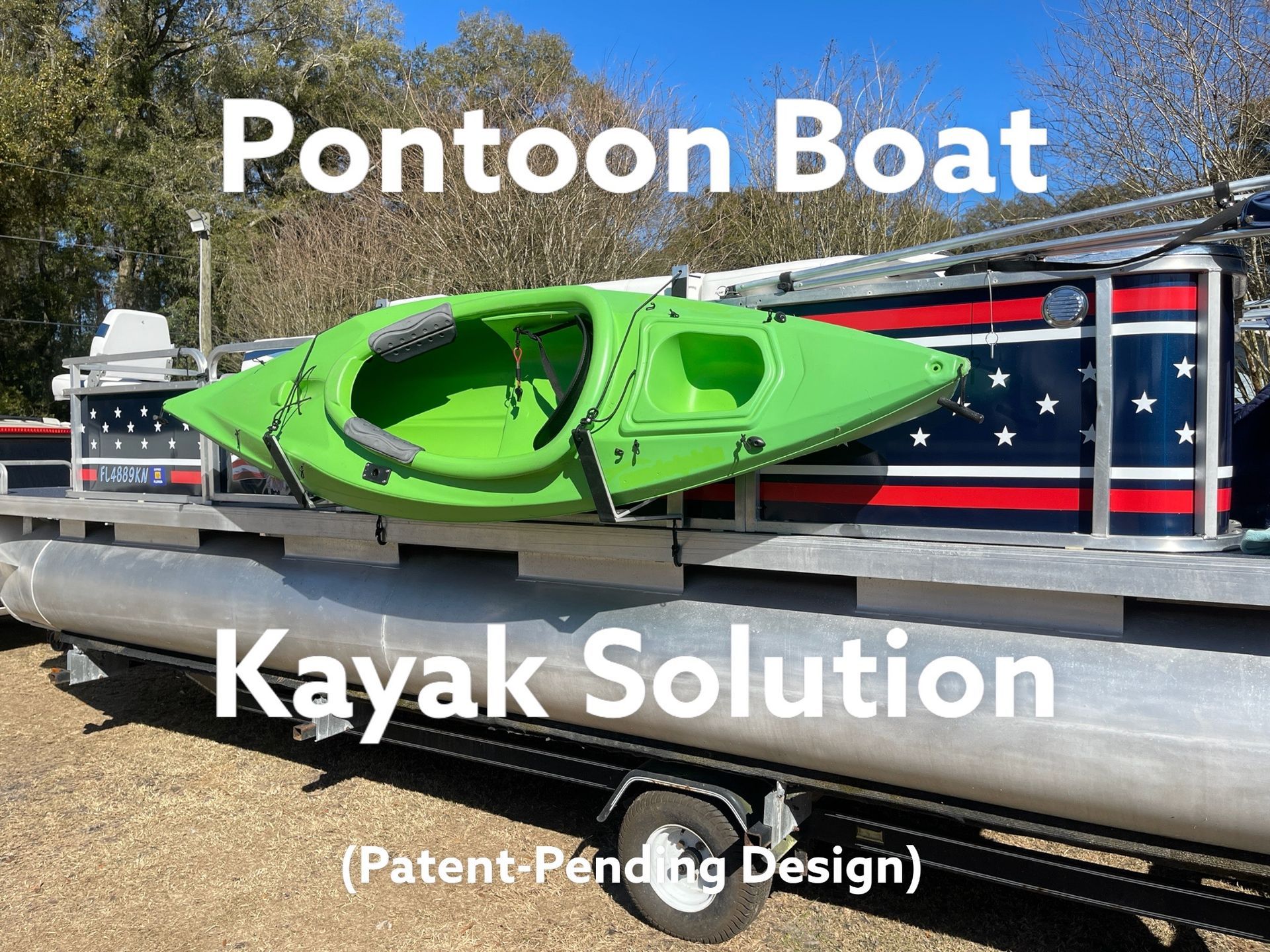 Pontoon Boat Kayak Solution with Storage Rack