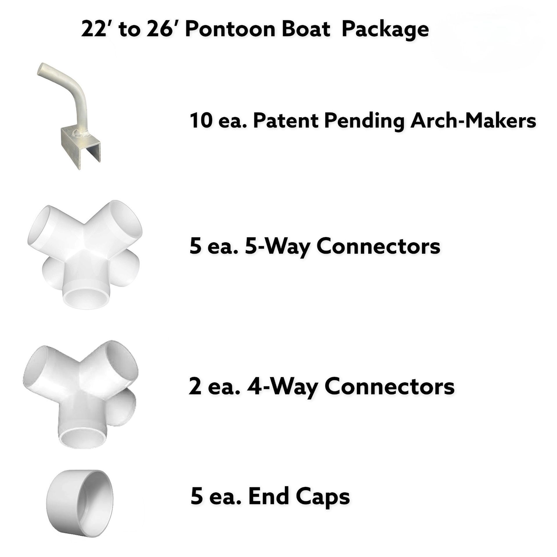 22'-26' Pontoon Boat Canvas Solution with 3