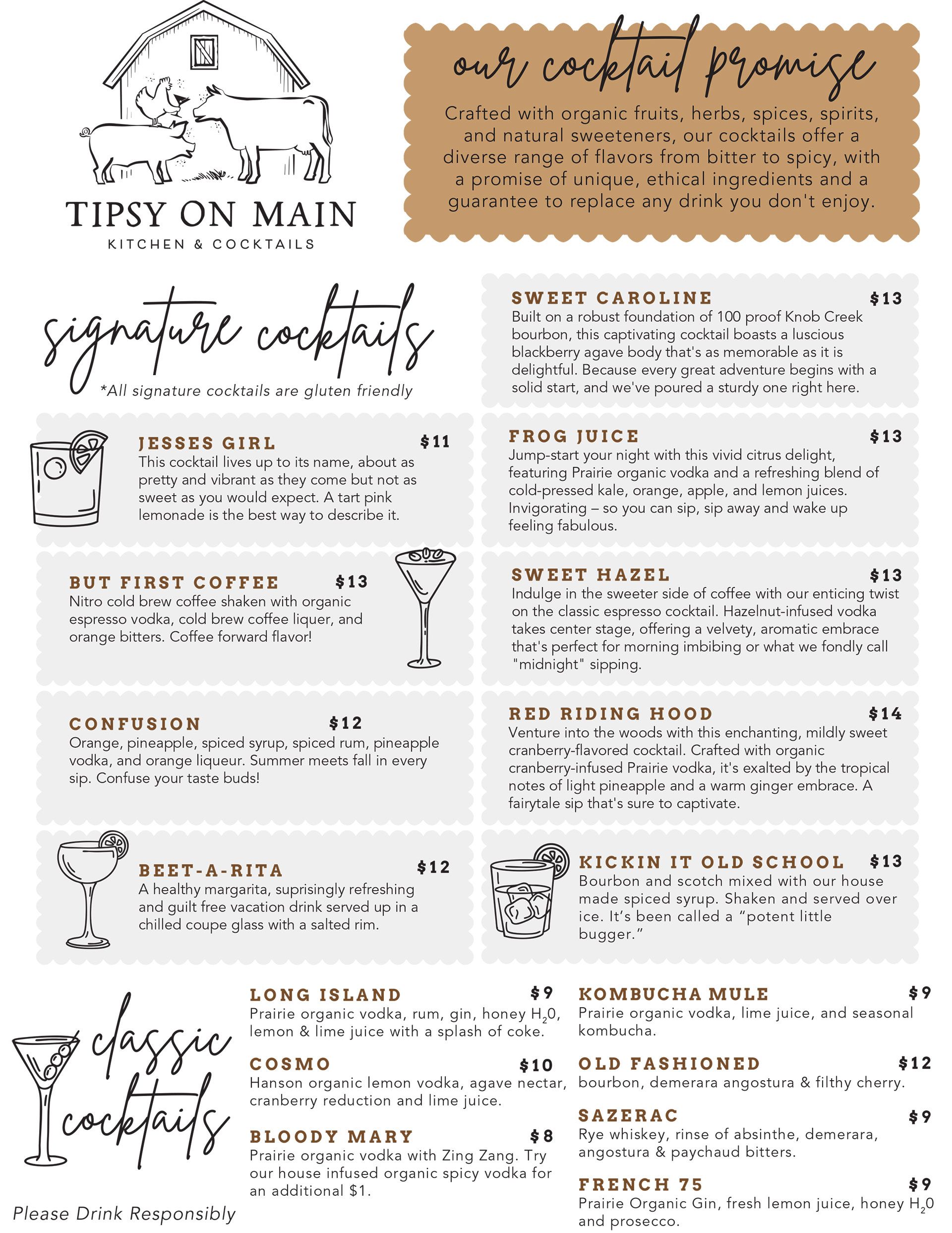 Cocktail Menu Front