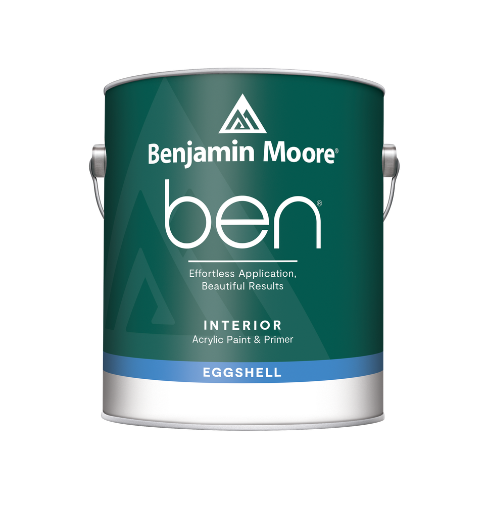 A can of benjamin moore ben interior acrylic paint and primer