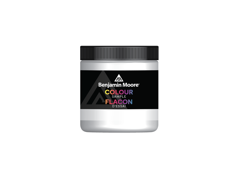 A jar of paint with a black lid on a white background.