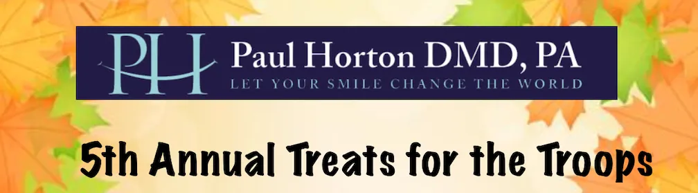 Paul horton dmd pa is giving 5th annual treats for the troops
