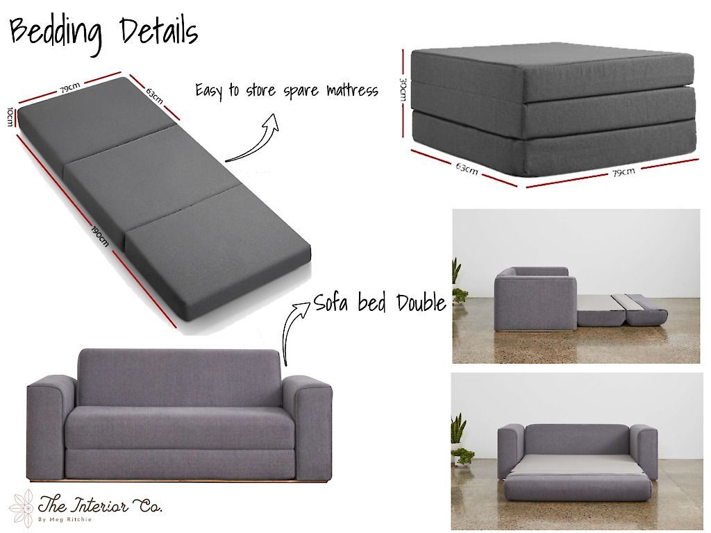 A folding couch that can be used as a bed
