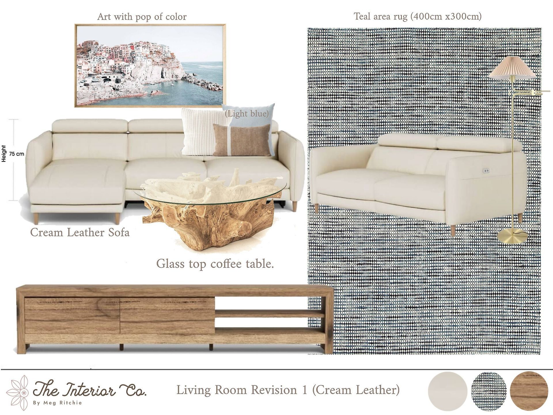 A living room with a couch , chair , coffee table and rug.