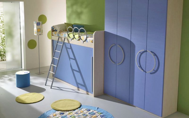 cameretta azzurra e verde