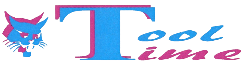 A logo for Tool Time Rental LLCwith a cat on it