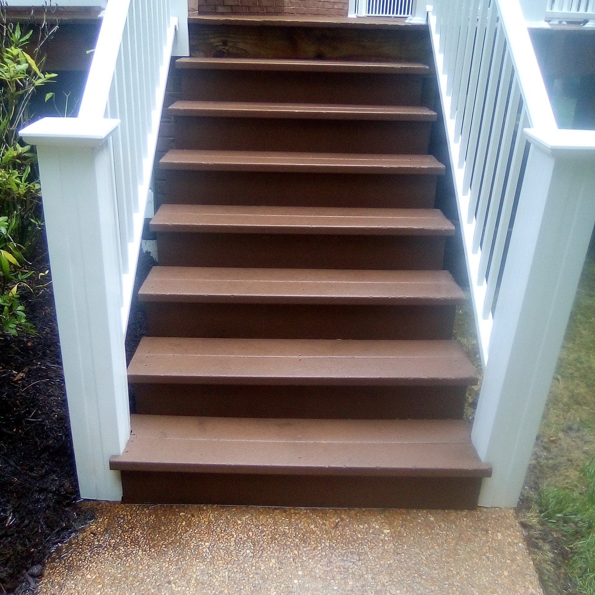 After Wash Wood Deck Stairs — Richmond, VA — A + Pressure Washing