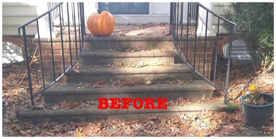 Before Cleaning Front Stairs — Richmond, VA — A + Pressure Washing