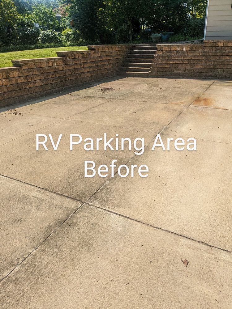 Before RV Parking Area Wash — Richmond, VA — A + Pressure Washing