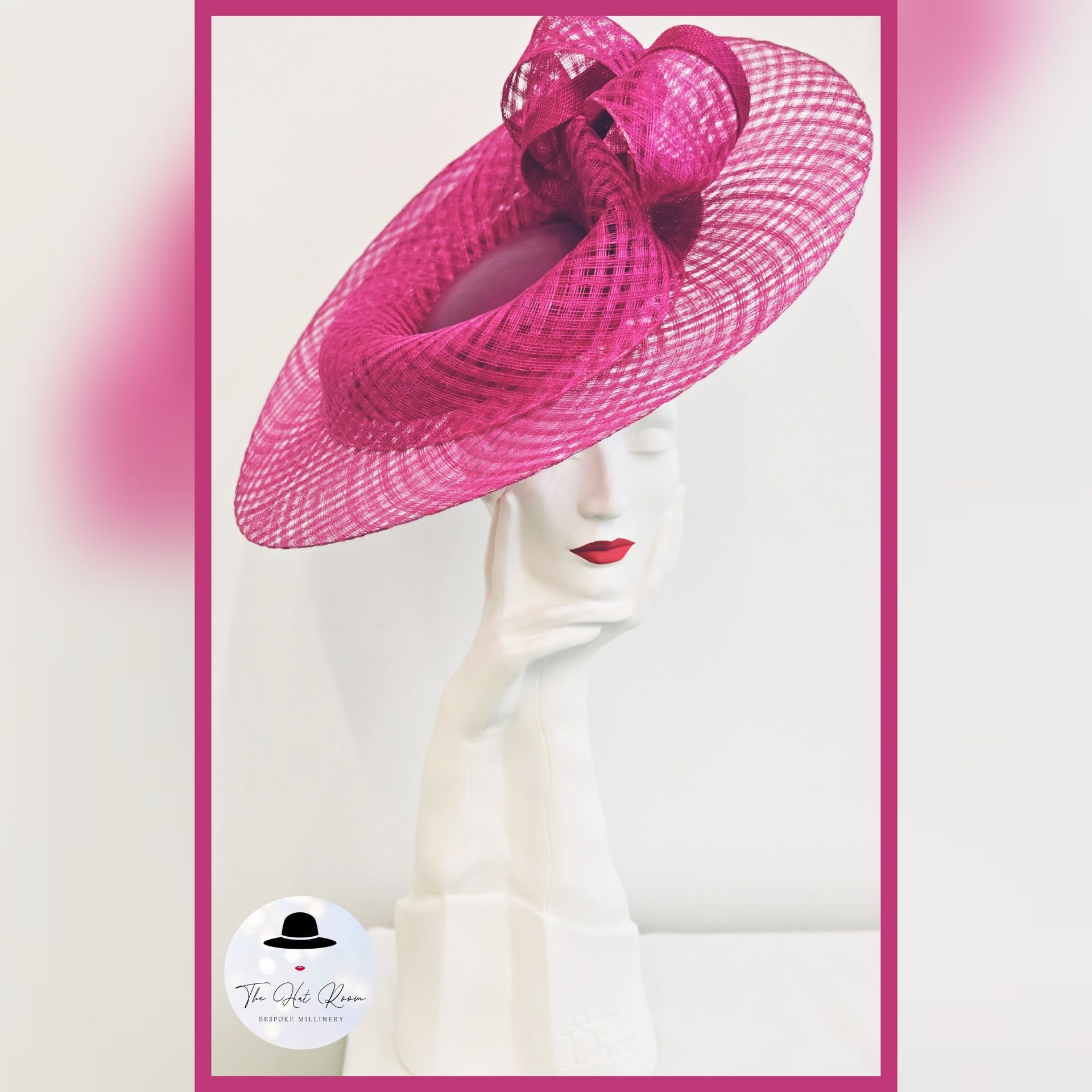 large saucer
large hatinator
Ascot ladies day
mother of the bride
mother of the groom
leather hat
picture hat