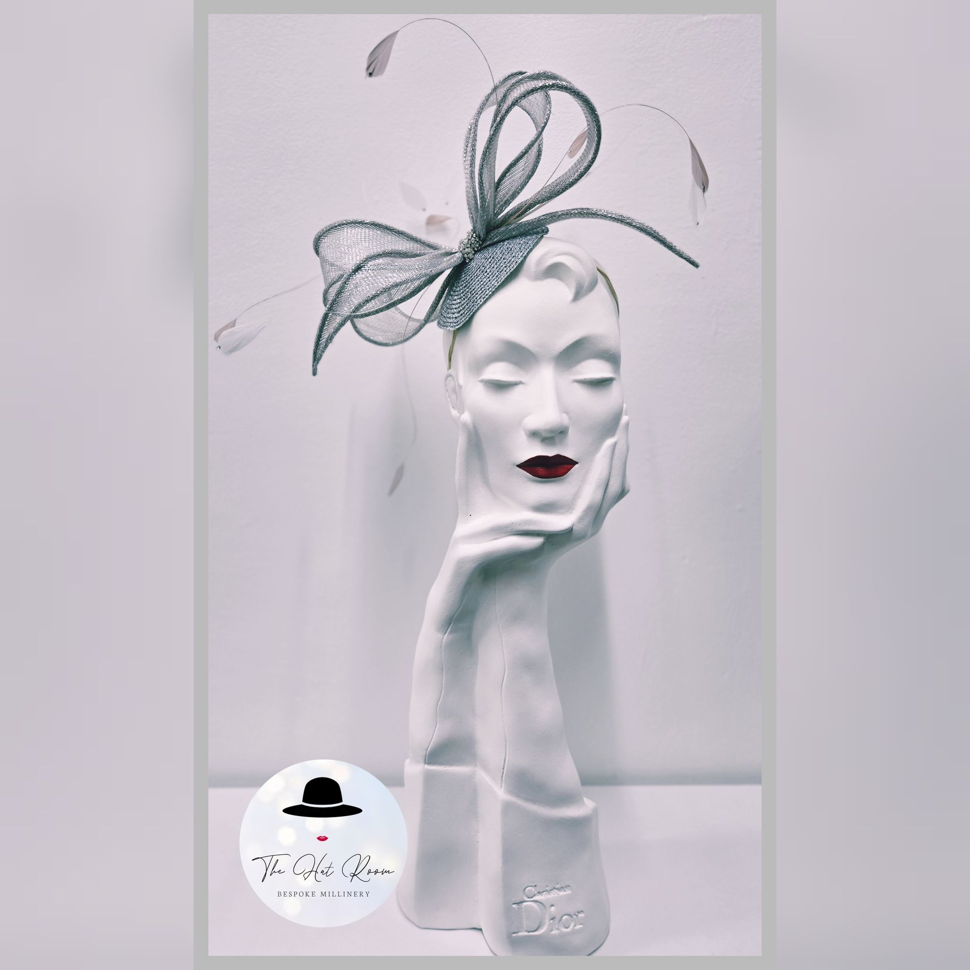 Sinamay bow fascinator with feathers 
Ascot 
wedding guest 
Cheltenham