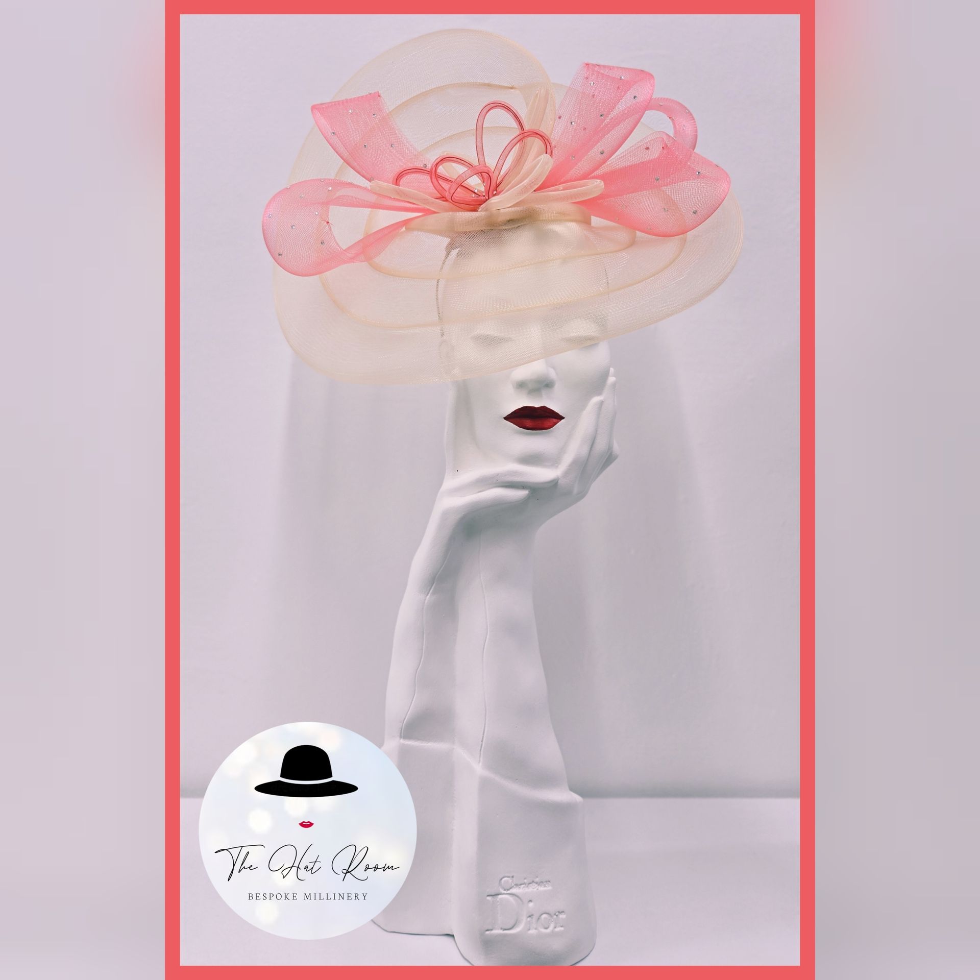 crinoline saucer disc fascinator with bow and loops 
Ascot 
mother of the bride 
mother of the groom
