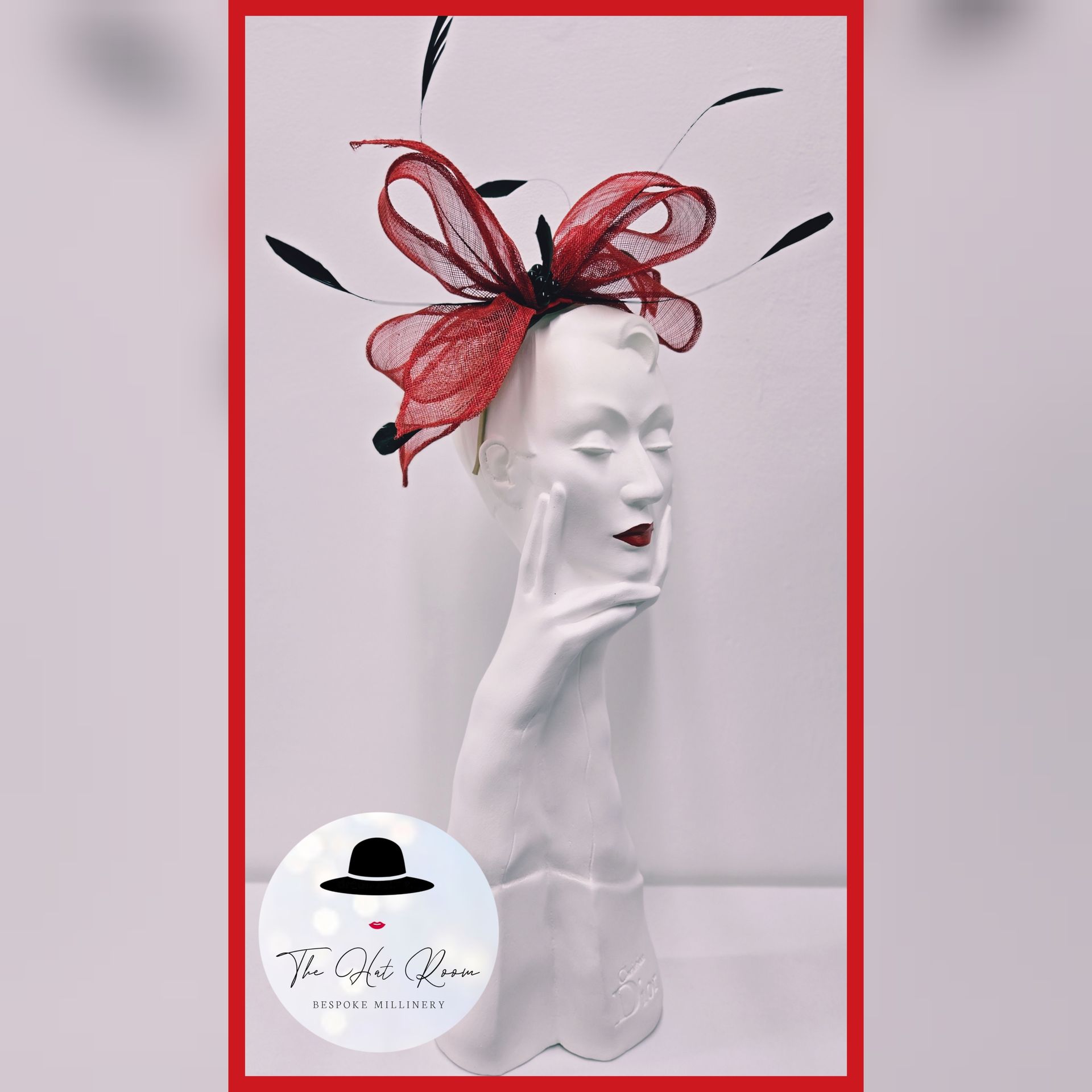 Sinamay bow fascinator with feathers wedding guest 
race day fashion 