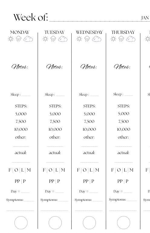 Spiral Bound Fitness Tracker - 3 Months