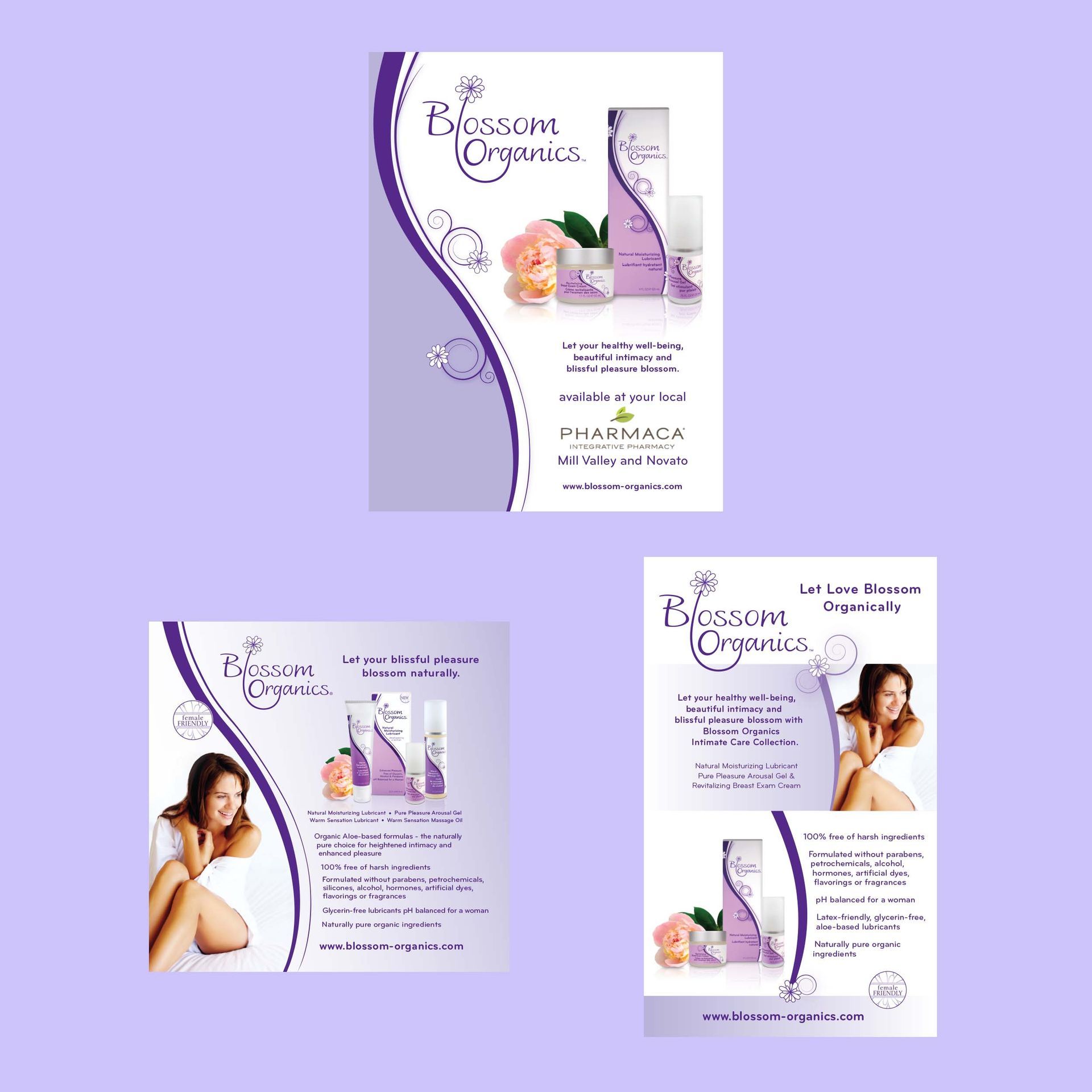 Blossom Organics printed cards