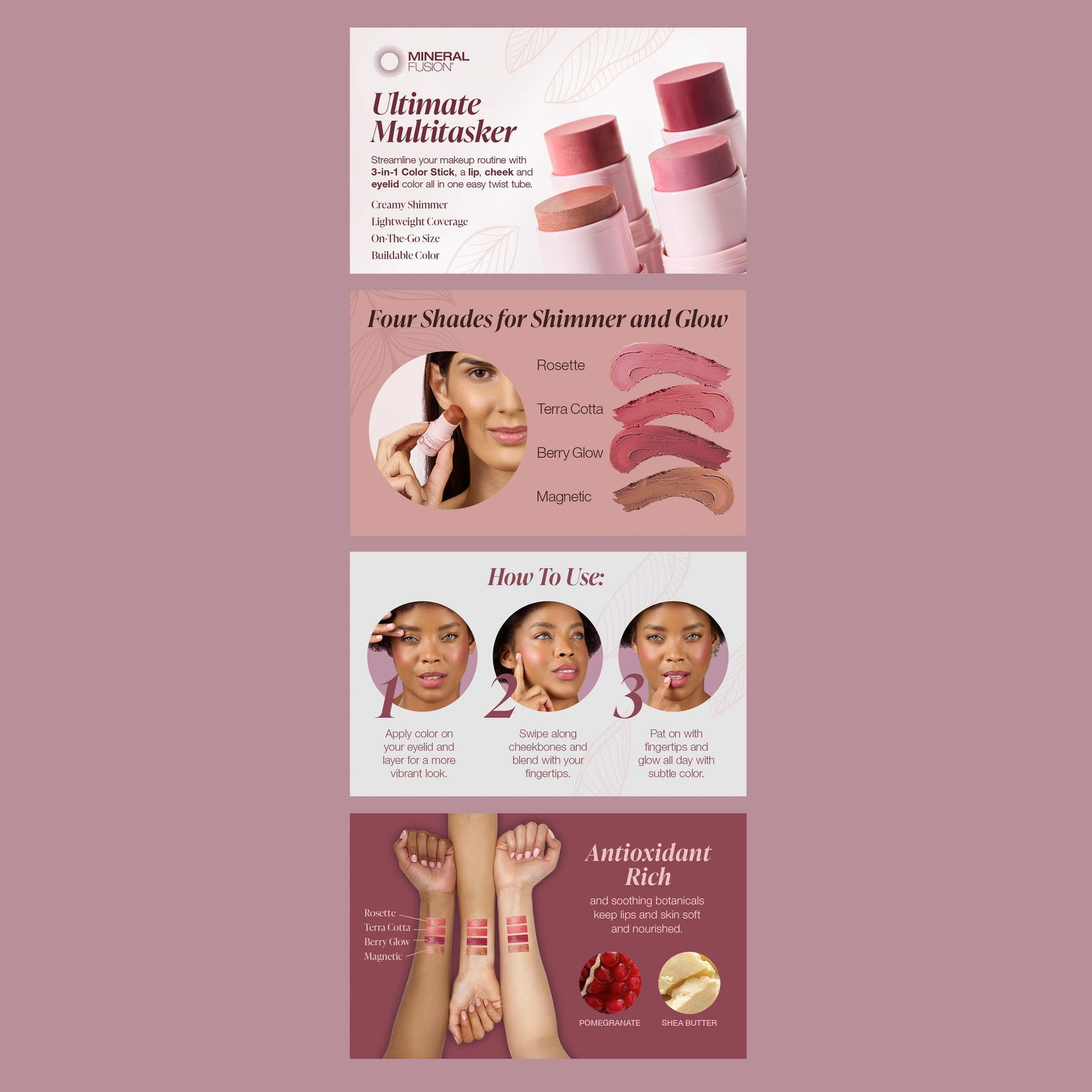 A+ content created for the Mineral Fusion-brand Amazon store