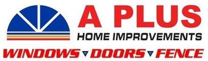 A plus home improvements logo for windows doors and fence