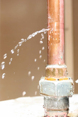 Leaking water heater pipe