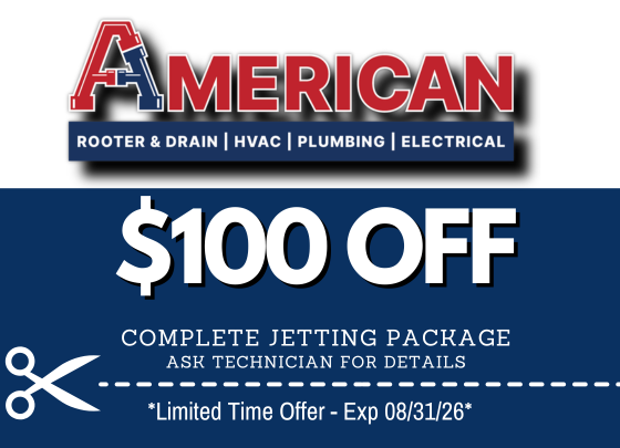 Coupon for $100 OFF complete jetting package. Expires August 31, 2026