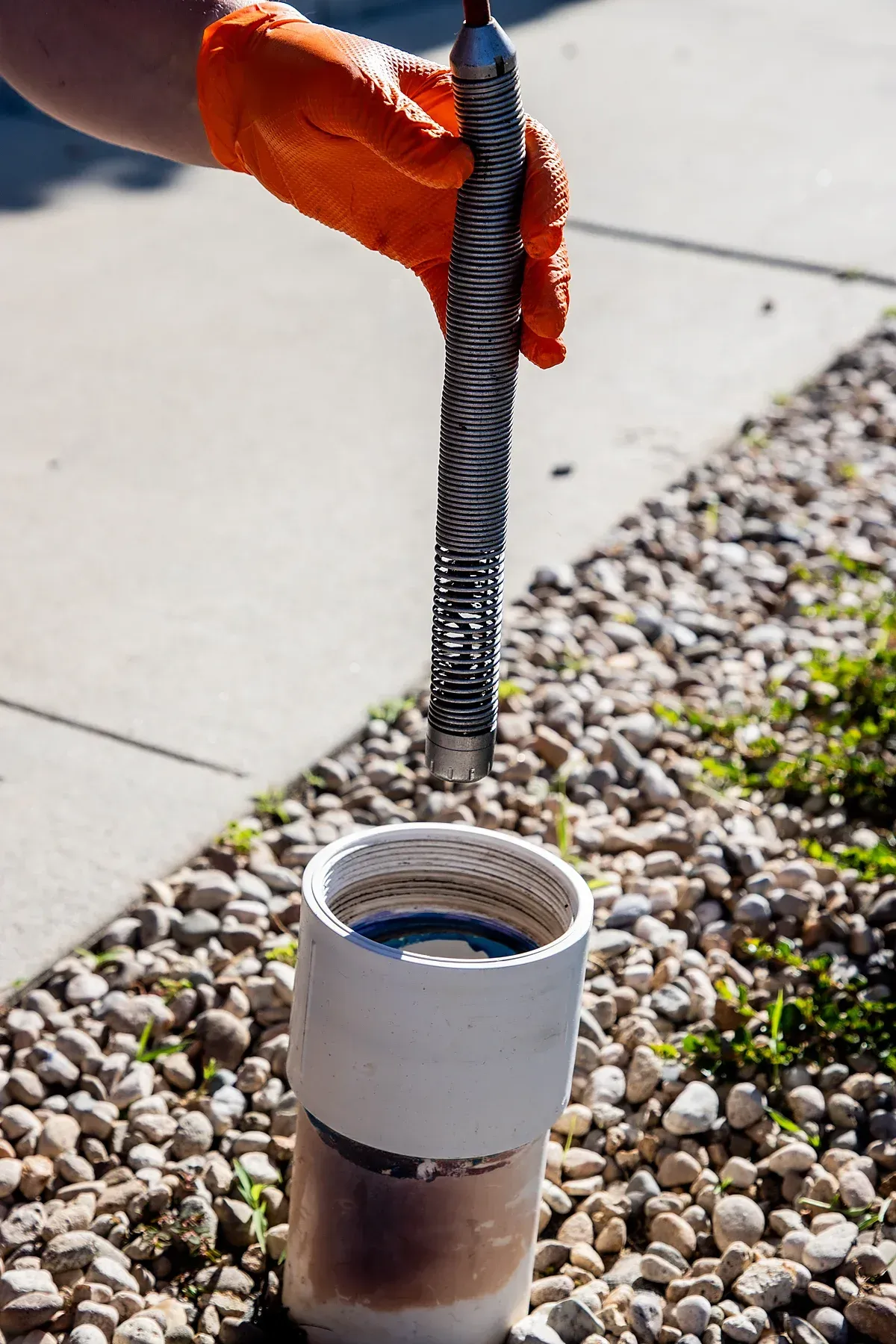 Drain camera being put down a pipe
