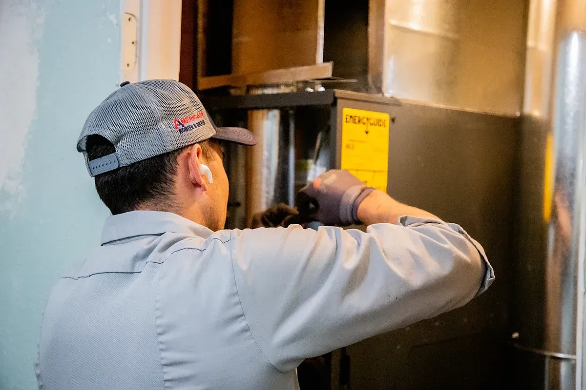 HVAC Technician making repairs