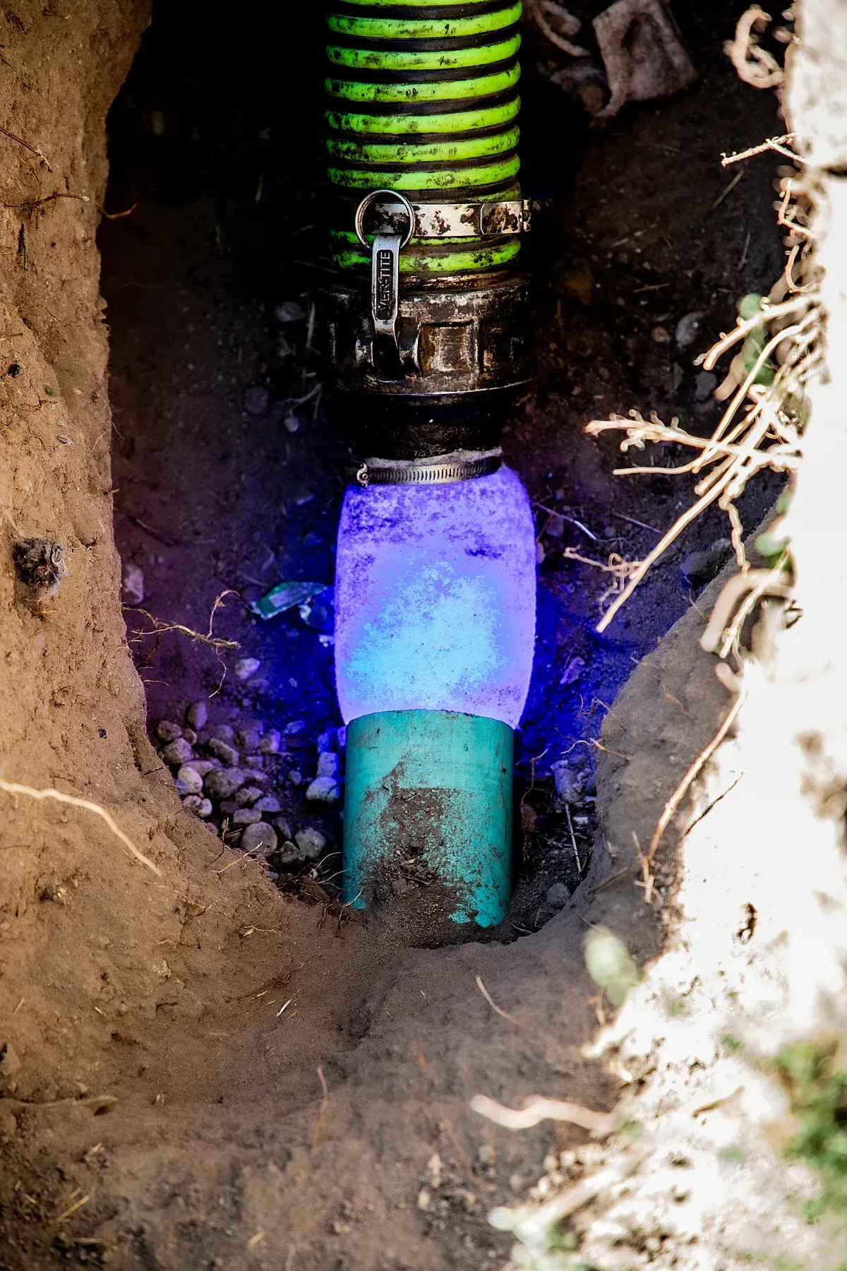 Blue light technology for pipe repair and replacement