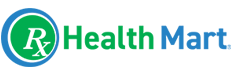 A logo for r health mart , a pharmacy.