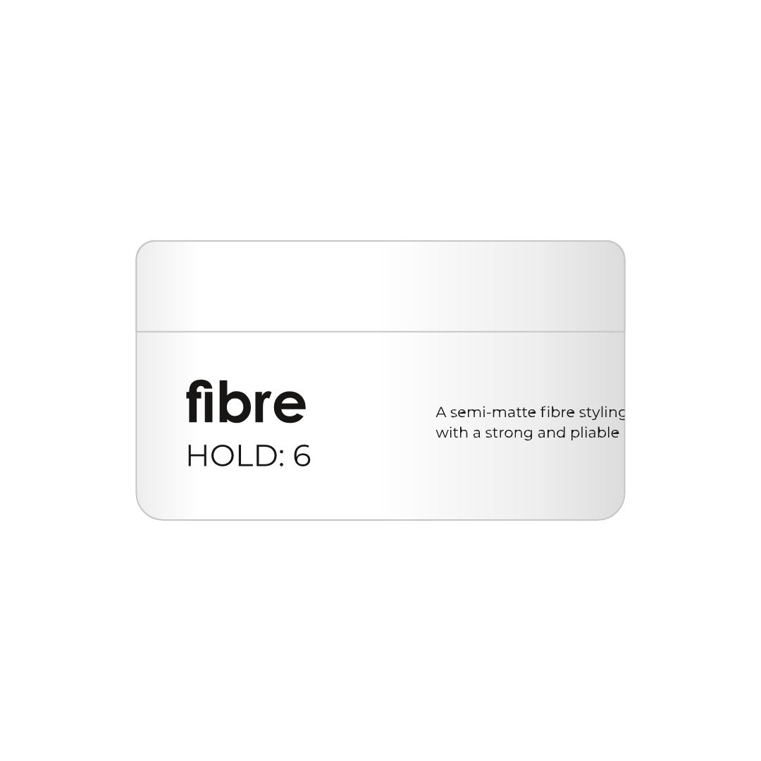 A white jar of fibre hold 6 on a white background.