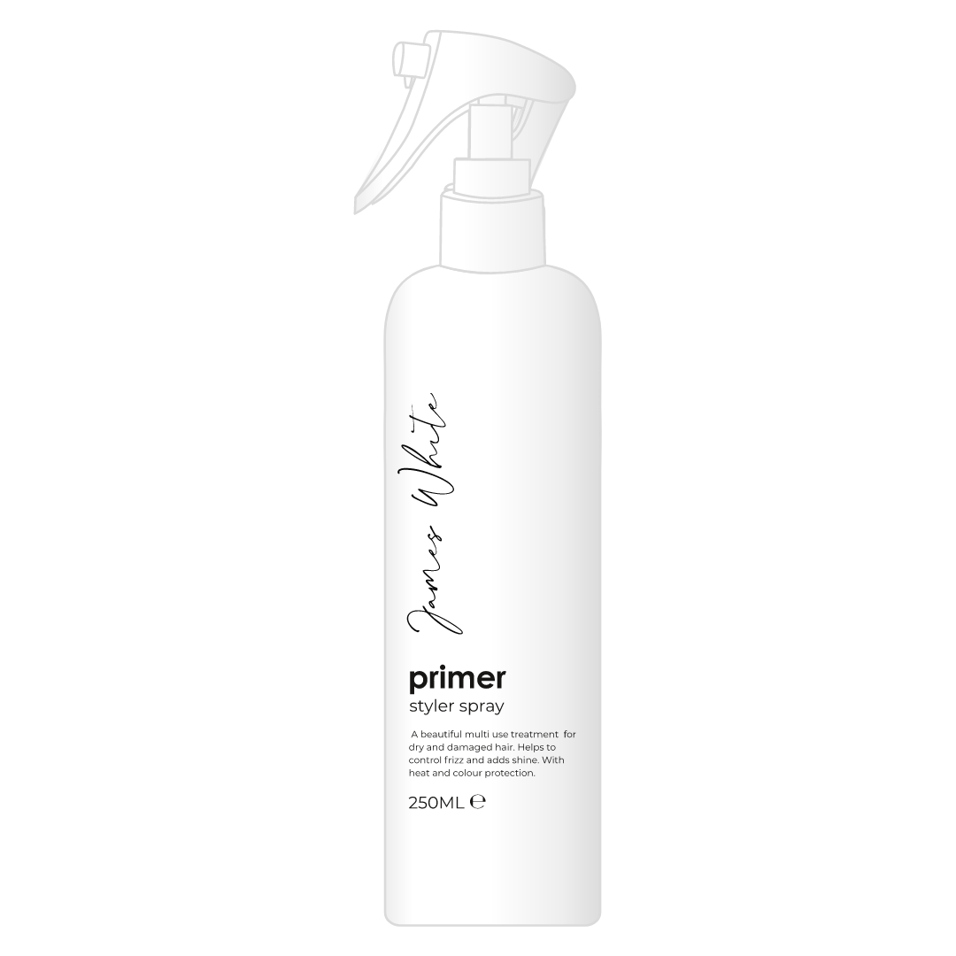 A white spray bottle with a black spray nozzle on a white background.