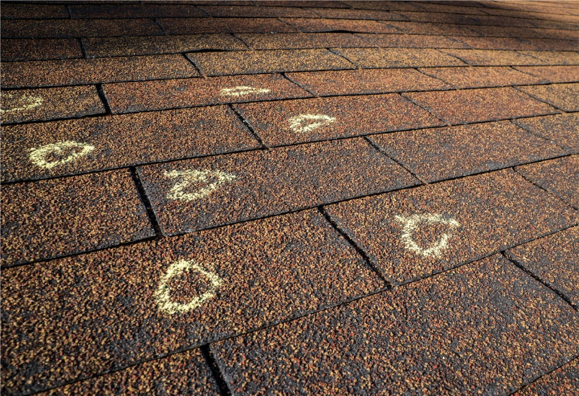 Roof with Asphalt Hail Damage — Richmond, VA — CB Chandler Roofing