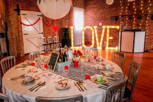 Wedding reception with round table,